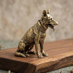 Sculpture créative de chien en laiton, figurine décorative élégante pour console d'entrée et aménagement de pièce de luxe - Product Image 1