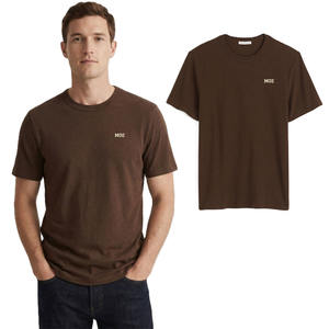 Camisetas de Algodón Slub para Hombre, Manga Corta, Corte Regular, Logotipo Bordado, Ropa Básica de Moda, Producción de Camisetas Casuales para Hombre - Product Image 1