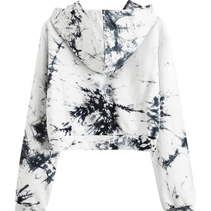 Sudadera Corta con Capucha para Mujer, Manga Larga, Color Sólido, Tejido de Algodón Transpirable, Ropa Casual de Otoño - Product Image 5