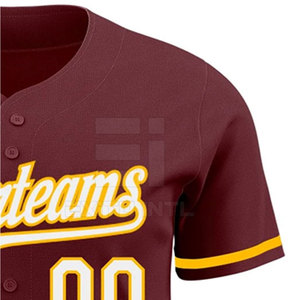 Maillot de baseball de haute qualité, nouvelle mode, logo brodé 3D, manches courtes, couleur personnalisée, séchage rapide, respirant, 100% polyester pour homme - Product Image 5