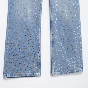 GREEN SWIFT INDUSTRIES Men's Polyester Pearl Cross Denim <b>Shorts</b> Breathable Stonewashed Loose Fit <b>High</b> <b>Waist</b> Straight Leg <b>Jeans</b> - Product Image 3