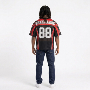 Camiseta de Fútbol Personalizada por Sublimación, Estilo Vintage con Parches, Camiseta Deportiva de Malla Holgada de Secado Rápido - Product Image 6