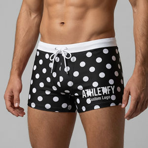 กางเกงว่ายน้ำและกางเกงขาสั้นแบบแห้งเร็วสั่งทำพิเศษพร้อมโลโก้ส่วนตัว ผ้ายืดสแปนเด็กซ์/โพลีเอสเตอร์ UPF50+ ปิดด้วยเชือกผูก - ชุดชายหาดสำหรับผู้ชายที่ทนทาน - Product Image 1