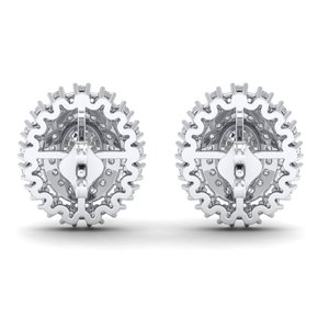 REYES Elegant Design 925 Sterling <b>Silver</b> Moissanite Screw <b>Back</b> Stud <b>Earrings</b> For Women 14K 18K White Gold Fine Jewelry - Product Image 4