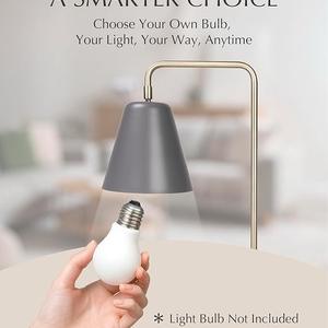 Lampadaire trépied nordique avec abat-jour gris pour un appartement et une maison chaleureux - Product Image 3