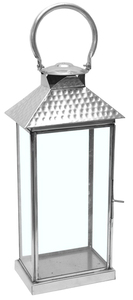 Faroles de Vela Hechos a Mano de Acero Inoxidable, Faroles Geométricos de Vidrio Transparente, Faroles de Piso de Acero Inoxidable, Faroles de Mesa DLS-022 - Product Image 2