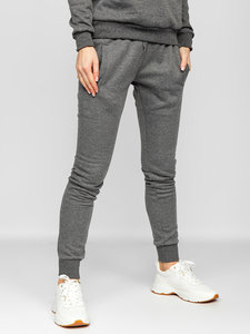 Conjunto Deportivo Informal para Mujer, Color Gris Sólido, Manga Larga, Cuello Redondo, Cintura Elástica, Bolsillos Laterales, 100% Algodón, Peso Medio, Ropa de Otoño - Product Image 3