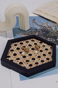 Juego de Posavasos Redondos de Ratán y Madera, Perfectos para la Protección de Muebles de Comedor, Fiestas, Eventos y Uso Diario, de la India - Product Image 3