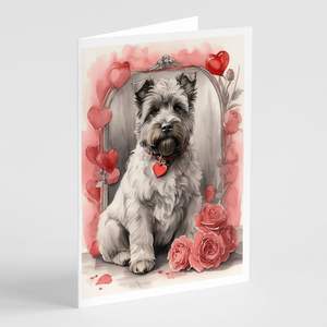 Bouvier Des Flandres Valentine Roses A7 Greeting Cards Pack 8 Blank Note Cards with <b>Envelopes</b> Whimsical <b>5x7</b> Size - Product Image 1