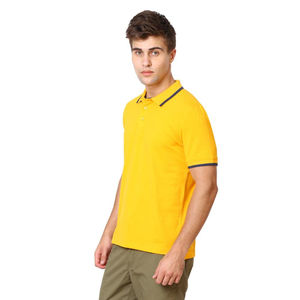 Chemises Polo en Coton Jaune à Design Unique pour Hommes Personnalisées - Product Image 1