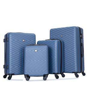 4 pezzi ABS leggero Set valigie da 24 e 28 pollici con ruote rotanti e lucchetto TSA disponibili in blu (16/20/24/28) - Product Image 2