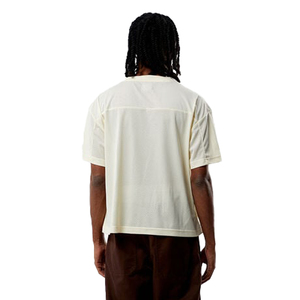 <b>Men's</b> Boxy Oversized <b>Turtleneck</b> Mesh T-Shirt Short Sleeve Casual Wear Knitted 100% Cotton Top Front Logo Hip Hop Cartoon Print - Product Image 2