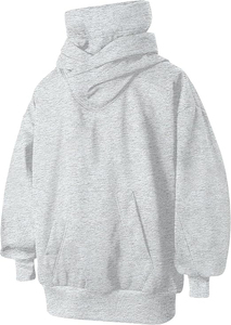 Sudadera con Capucha Extra Grande para Hombre, Azul Sólido, Algodón French Terry, Estilo Casual para Otoño, Diseño con Bolsillos, Corte Regular - Product Image 6