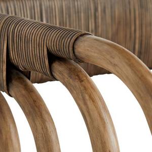 Rattan Accent Chair Wooden Frame Living Room Dining Chair Woven Back Leisure <b>Seating</b> - Product Image 5