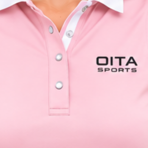 Polo sans manches rose clair pour femme, coupe ajustée, col patchwork, pour l'équitation et l'entraînement, personnalisable, vente en gros - Product Image 5