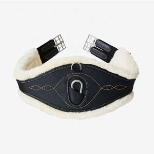 Sangle de Cheval Premium Durable de Haute Qualité avec Doublure en Peau de Mouton Naturelle, Cuir Ergonomique, Boucles en Acier Inoxydable et Anneau en D - Product Image 1