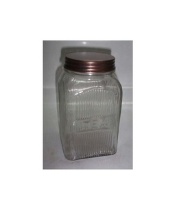 Pot en verre transparent avec couvercle en métal, récipient de rangement polyvalent pour biscuits, bonbons, fruits secs, friandises - Product Image 1