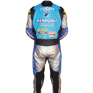 Traje de Carreras MotoCP Sean Emmett, Traje de Cuero de Una Pieza Premium para Pista con Protectores Deslizantes, Mono/Traje OEM con Certificación CE - Product Image 2