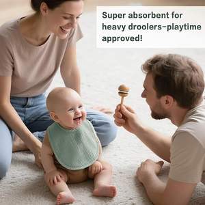 Bavoir pour bébé en 95% bambou et 5% élasthanne, extensible et facile à laver - Product Image 2