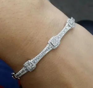 Bracelet tennis large pour femme Tishya Diamond 15 carats, moissanite véritable taille ronde, argent sterling 925 - Product Image 4