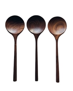 Ensemble de cuillères en bois vintage faites à la main, écologiques, 3 pièces, finition miroir, manche long, Inde, pour cuisine et fêtes, disponible en gros, prix d'usine - Product Image 1