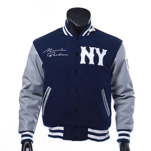 Chaquetas universitarias de béisbol para hombre, personalizadas con logotipo bordado de alta calidad, con mangas de cuero, para invierno. - Product Image 1