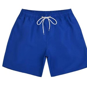 Shorts de plage pour hommes en toile tricotée, couleur unie personnalisée, taille haute, imperméables, séchage rapide, mi-cuisse, ODM - Product Image 3