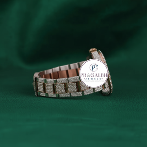 นาฬิกา Pragalbh Jewels ประดับเพชรสำหรับผู้ชาย ระบบออโตเมติก ตัวเรือนสแตนเลสสตีลสองสี นาฬิกาแบบสั่งทำพิเศษ - Product Image 3