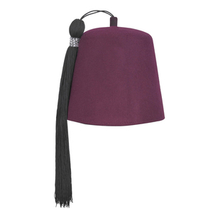 Sombrero Fez Shriners 2026 de Lana Borgoña con una Hilera de Letras de Diamantes de Imitación, Bajo MOQ, Servicio OEM, Sombreros Fez Masónicos al por Mayor - Product Image 4