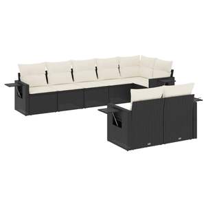 Conjunto de Sofás para Patio en Negro y Blanco Crema, Colección de Muebles Elegantes para Exteriores - Product Image 2