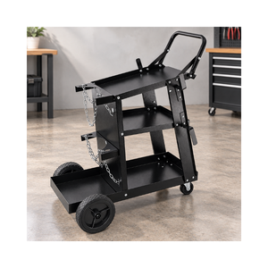 Mobile 3 Tier Welding <b>Cart</b> With Gas Bottle Holder, Tool Storage Shelves, Welding Machine Platform And Steel Casters GAR050 - Product Image 1