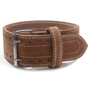 Wholesale Leather Weightlifting Power <b>Belt</b> with Steel Buckle, Heavy Duty Non-Slip Adjustable Support for Gym, Powerlifting - Product Image 2