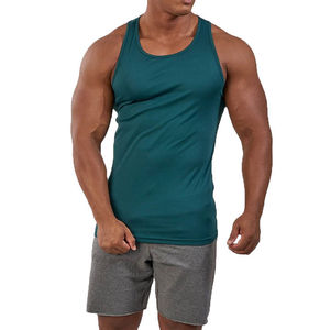 Camiseta sin Mangas para Hombre, Color Sólido, 100% Algodón, Transpirable, de Secado Rápido, Personalizada, para Correr, Hacer Ejercicio, Fitness, Culturismo - Product Image 1