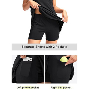 Ropa Deportiva de Golf de Alta Calidad para Mujer, Color Negro, Ajustada, Sin Mangas, de Spandex/Nylon, Cómoda para Entrenamiento - Product Image 3