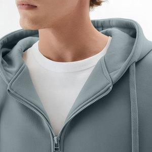 <b>Men's</b> Oversized Hooded Sweatshirt Solid <b>Black</b> Cotton Fleece Casual Pullover Pocket Design Autumn Wear 2026 - Product Image 4