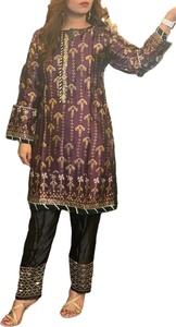 ชุดเดรสเย็บตะเข็บ2021ผ้าไหมและวิสคอสจากนักออกแบบปากีสถานอินเดียชัลวาร์คามีซผ้าวิสคอสที่สวยงามสำหรับโอกาสพิเศษขายดี - Product Image 4