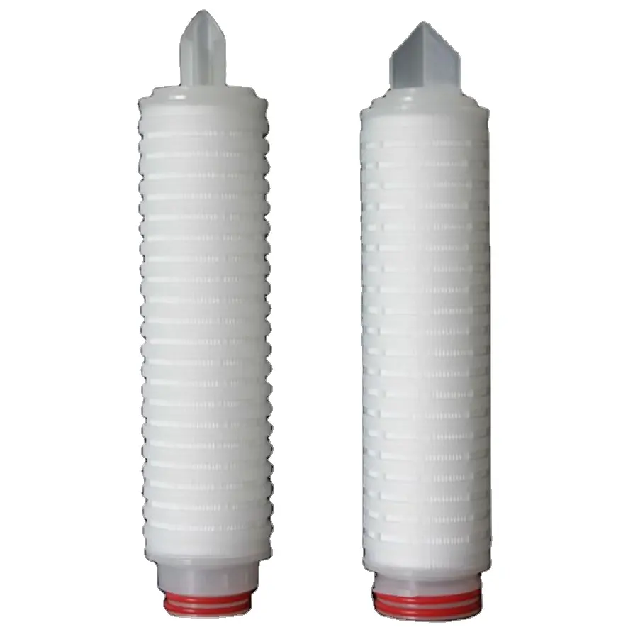 Cartucho de filtro plissado para tratamento de água, alimentos, bebidas, produtos farmacêuticos e água potável PES Micro