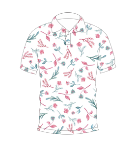 Polo à imprimé floral blanc et rose pour hommes, chemise de golf décontractée à manches courtes, mode été - Product Image 4
