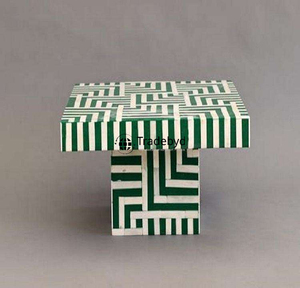 ฐานวางเค้กทรงสี่เหลี่ยมผืนผ้าลายฝังกระดูก ดีไซน์หรูหรา เป็นมิตรกับสิ่งแวดล้อม ทำด้วยมือ โดย Tradebyd - Product Image 3