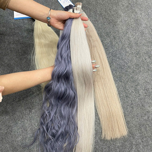 Extensiones de Cabello Naturales Onduladas con Punta Plana Más Vendidas, Extensiones de Cabello Humano con Queratina, Doble Trama, Suaves y Sedosas - Product Image 3