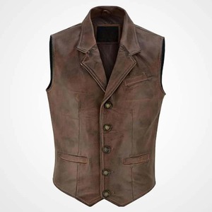 Chaleco de Cuero para Motocicleta para Hombre, Chaleco de Motociclista Premium - Product Image 1
