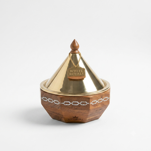 Luxury Ramadan Wooden Hotpot <b>Buffet</b> Set Premium Brass Conical Lid Food <b>Warmer</b> with Mother of Pearl Inlay Casserole Set Bulk - Product Image 1