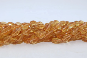 Perles de citrine naturelle facettées en gros, 7-10 mm, perçage droit, gouttes, forme de larme, pour la fabrication de bijoux - Product Image 2