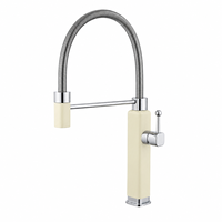 Robinet de cuisine moderne extractible à poignée unique avec flexible, bec haut et couleur personnalisable