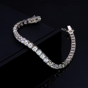 AMBER JEWELS Luxury 14K <b>Solid</b> <b>Gold</b> Lab Grown Diamond Tennis Bracelet IGI Certified Unisex Wedding Statement Jewelry - Product Image 2