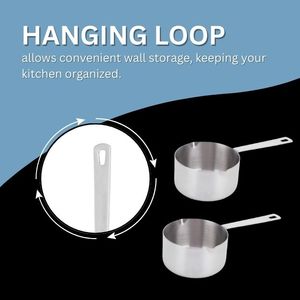 Lot de 4 tasses à mesurer écologiques en acier inoxydable avec poignées pour ingrédients secs et liquides, compatibles lave-vaisselle, pour la cuisine - Product Image 2