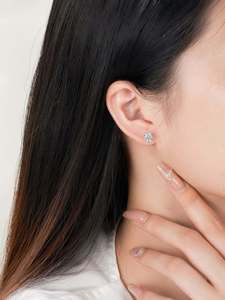18K Gold Lab Grown Diamond <b>Stud</b> <b>Earrings</b> IGI Certified Color DE VVS VS Round Cut Six Prong Ball Basket Customizable <b>Studs</b> - Product Image 3