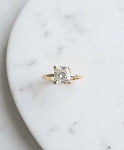 18K Yellow Gold Lab Grown <b>Cushion</b> Cut Diamond Engagement <b>Ring</b> 1.54ct 4-Prong Solitaire Luxury IGI Certified Women's Bridal - Product Image 3