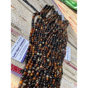 Tasbih/Misbaha de 99 cuentas de cuerno de búfalo redondo pulido, rústico, islámico, moderno, ecológico, religioso de ILAHI, Uttar Pradesh - Product Image 1