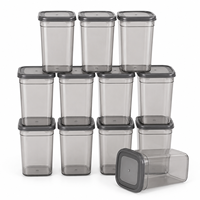 Conteneur alimentaire réutilisable de 1000 ml en plastique PET transparent moulé par injection, hermétique, multifonctionnel, compatible congélateur, sans BPA, pour la cuisine